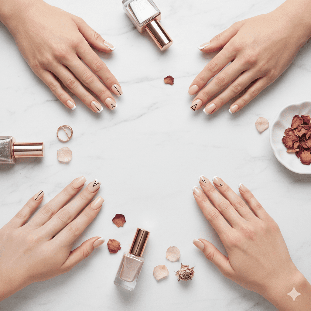 uñas acrílicas cortas